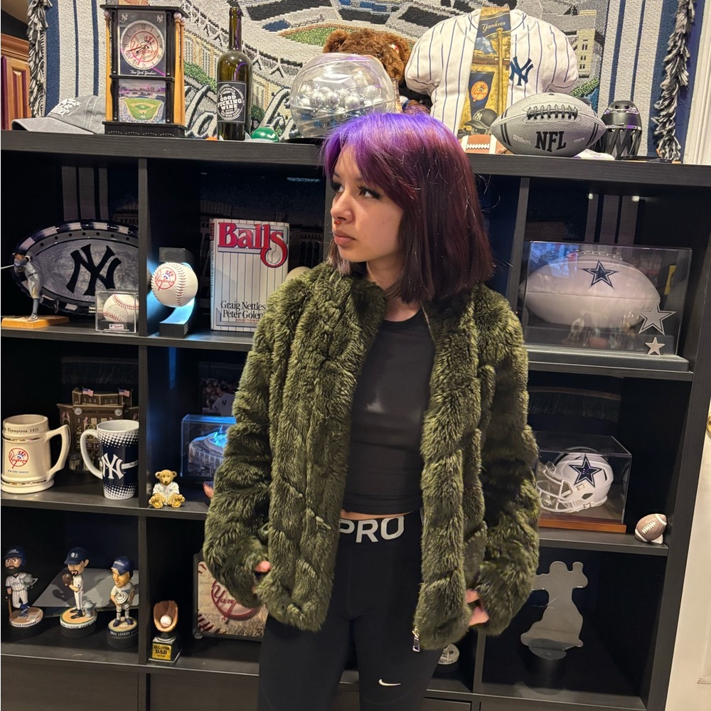 Green Faux Fur Jacket